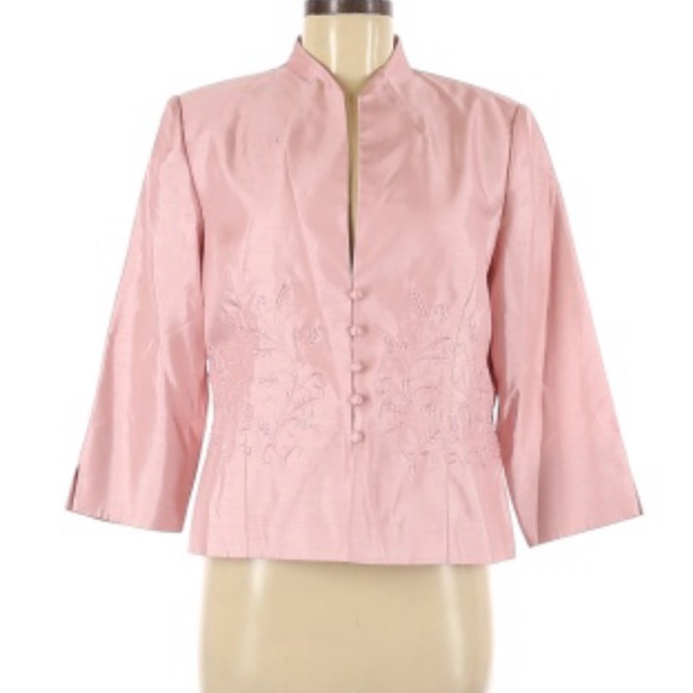 Coldwater Creek pink embroidered jacket sz 8P